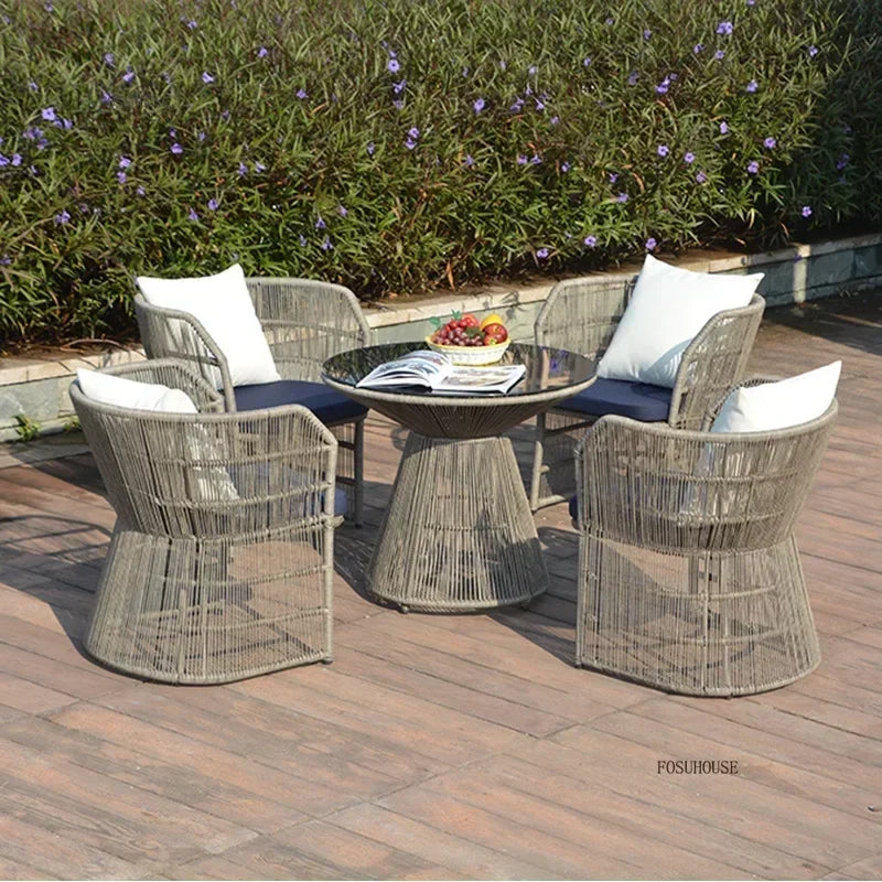 Outdoor Garden Chairs Courtyard Balcony Small Table and Chair Set Terrace Garden Leisure PE Rattan Chairs Outdoor Furniture Set
