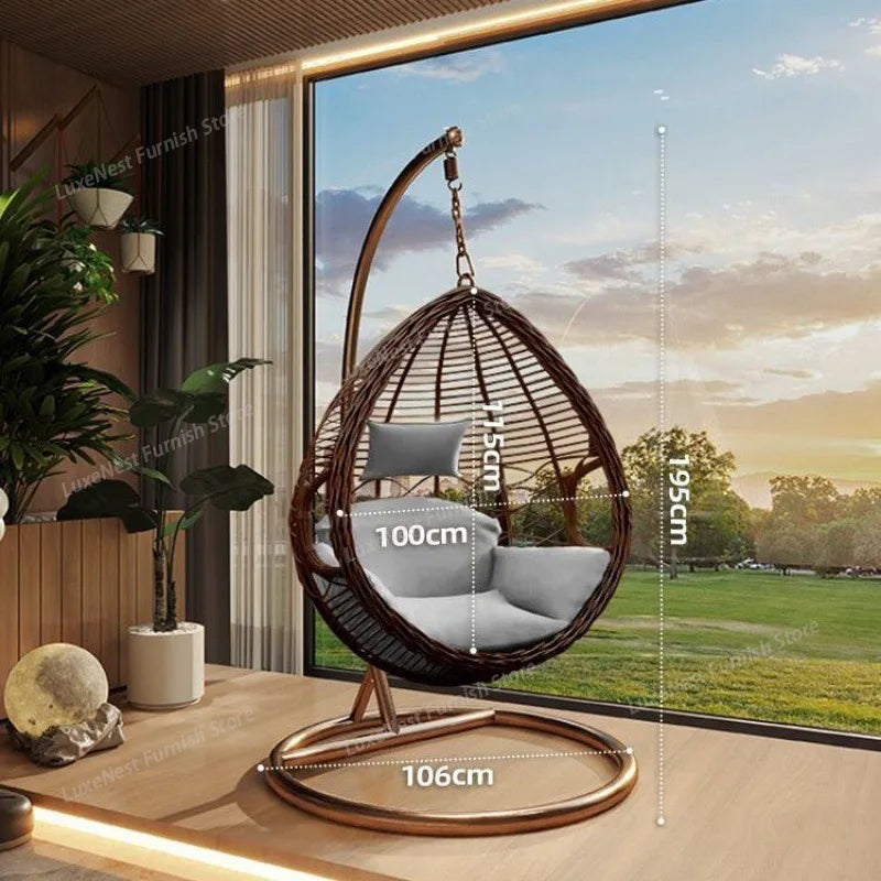 Garden Double Bird's Nest Rocking Chair, Indoor Internet Celebrity Balcony Hammock Rattan, Outdoor Swing Hanging Chair