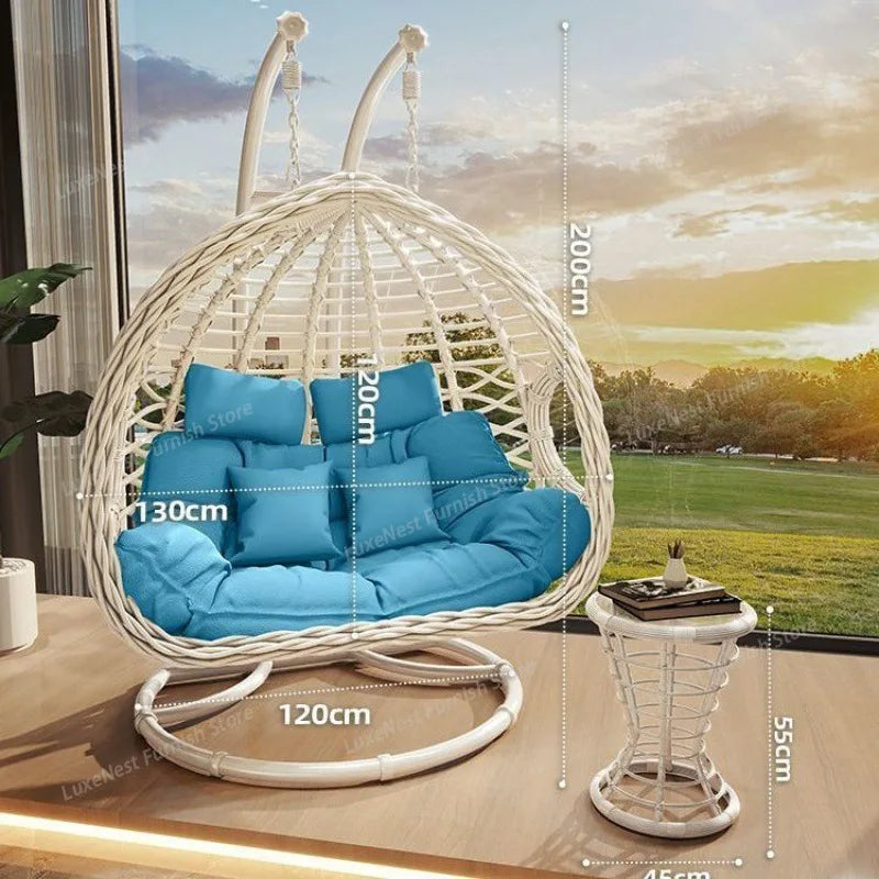 Garden Double Bird's Nest Rocking Chair, Indoor Internet Celebrity Balcony Hammock Rattan, Outdoor Swing Hanging Chair